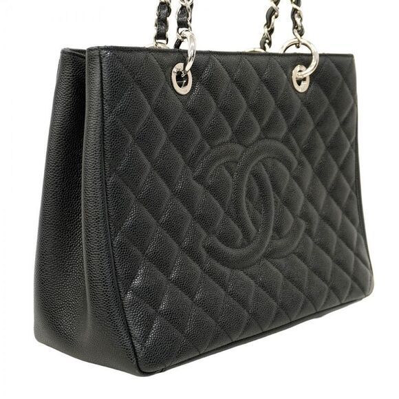 Chanel Shoulder Bag Matelasse Caviar Skin Black Silver Hardware Women - Picture 2 of 10